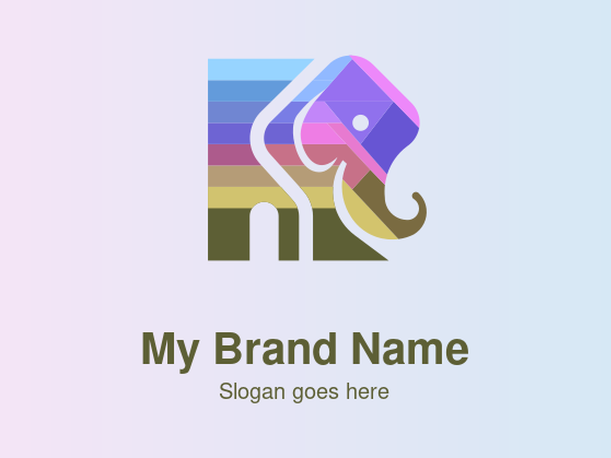 Modern Geometric Multicolor Elephant Logo Design for Wildlife and Cultural Brands